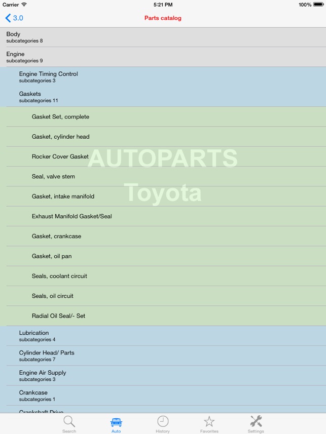 Autoparts for Toyota