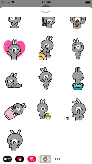 Grey Bunny Animated Stickers screenshot 2