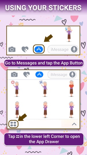 Old woman : Animated Stickers