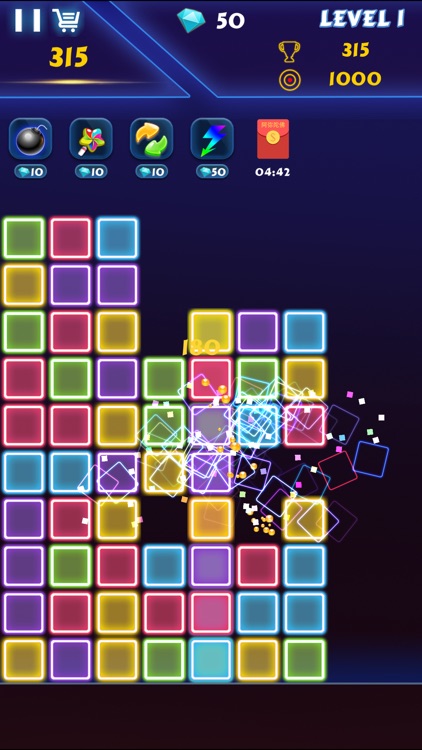 glow popping block puzzle game