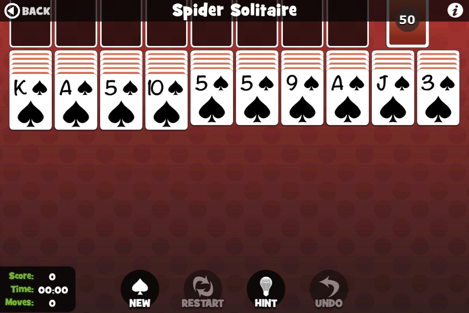 Spider Solitaire by Pokami screenshot 2