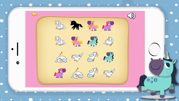 Cute Unicorn Horse Matching Find The Pair