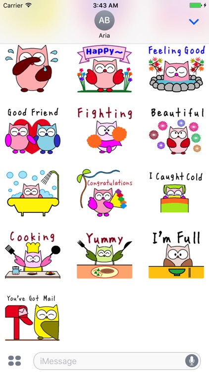 Colorful Owls BirdMoji Sticker