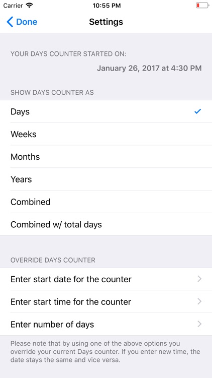 Days - Sobriety Counter