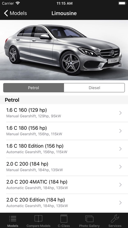 CarSpecs MBZ C-Class 2014