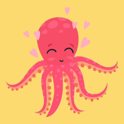 Adorable Octopus Stickers Icon