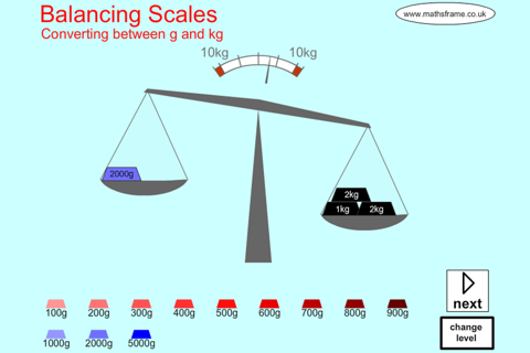 Balancing Scales - g and kg screenshot 2