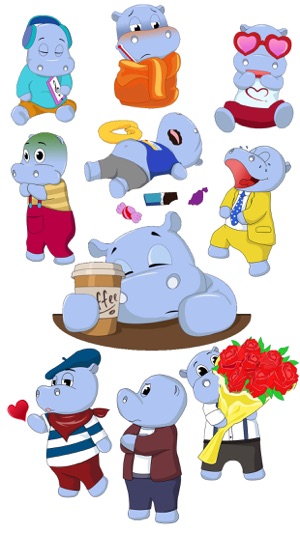 Hippo Cartoon Stickers(圖4)-速報App