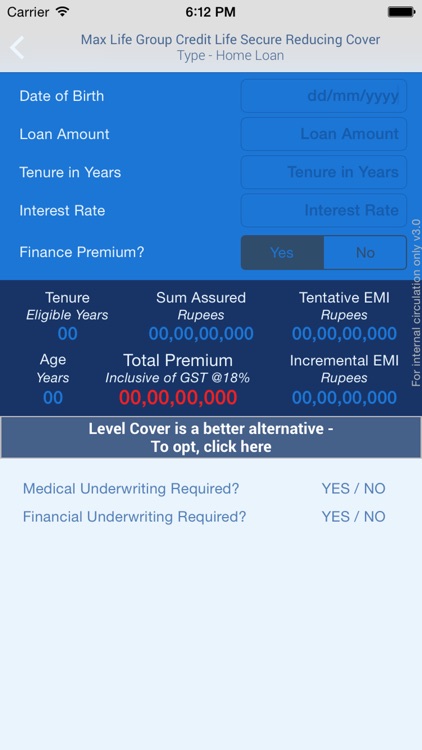 MaxLife GCLS DST Premium Calc