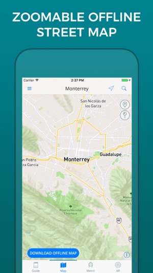 Monterrey Travel Guide with Offline Street Map(圖3)-速報App