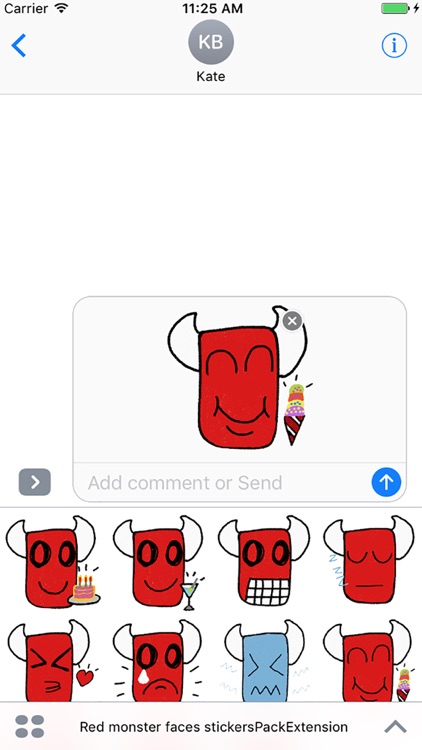 Red monster faces stickers