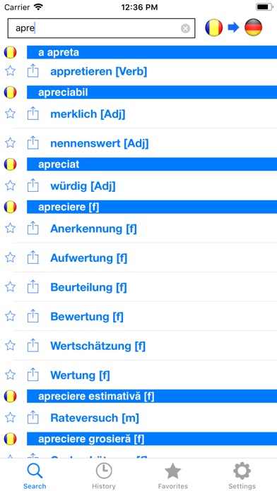 German Romanian Dictionary screenshot 2