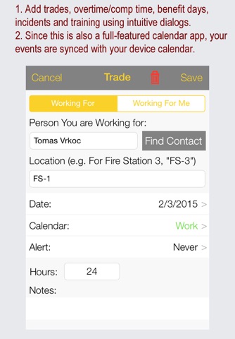 FireSync Shift Calendar screenshot 3