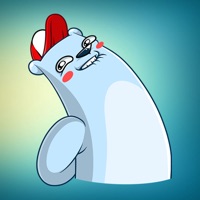 White Funny Bear Stickers