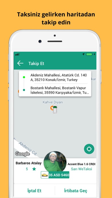 WeTaksi - İzmir'de Taksi Cepte screenshot 3