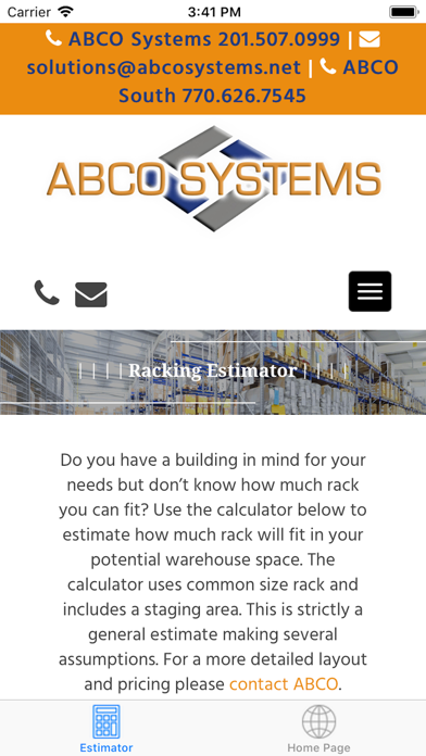 ABCO Systems Racking Estimator screenshot 2