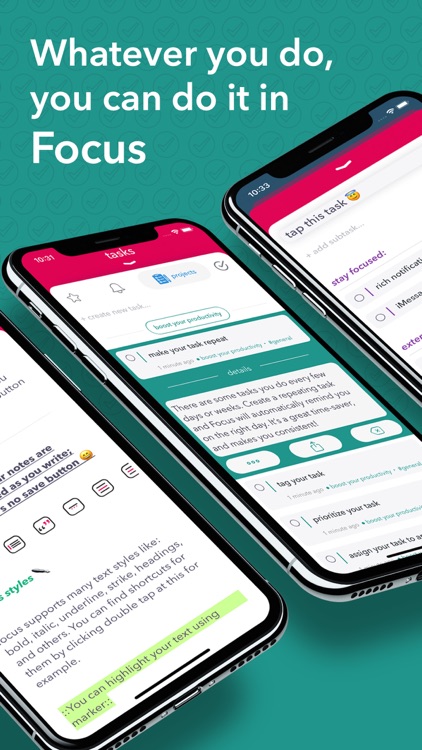 Focus - tasks, projects, notes screenshot-4