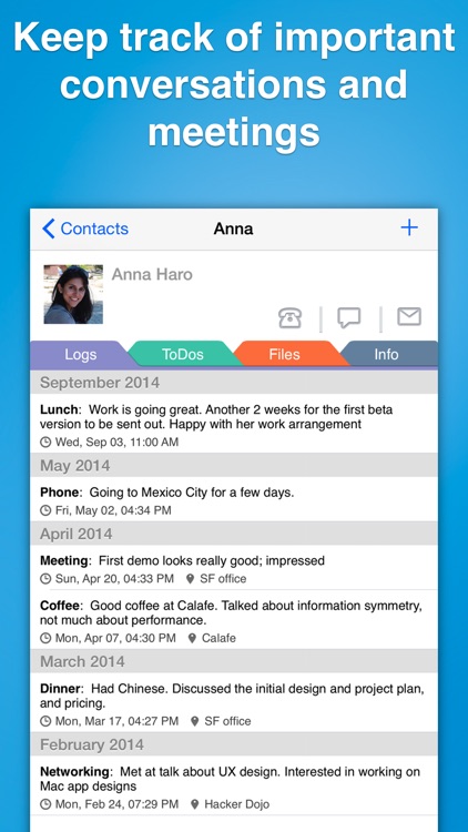 Contacts Journal CRM