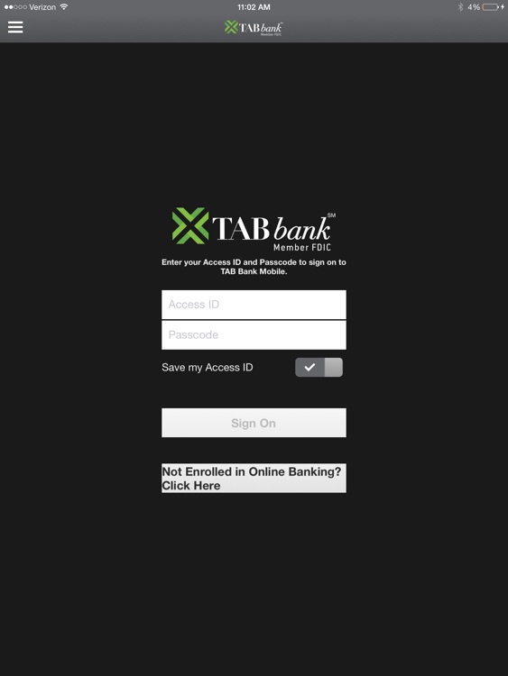 TAB Bank iPad Version