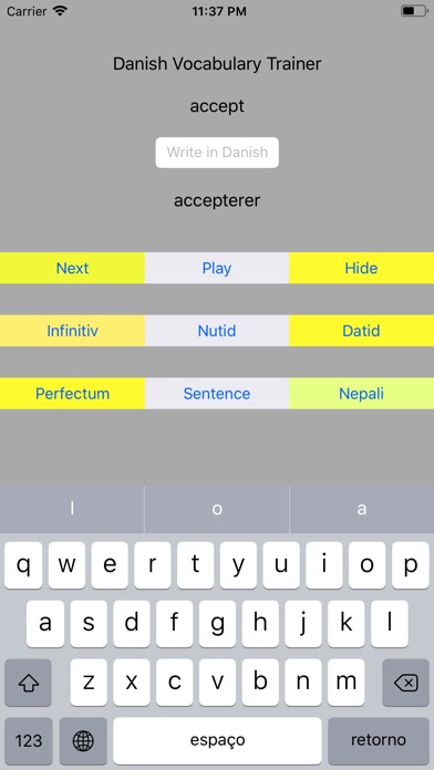 Danish Vocabulary Trainer Pro screenshot 4