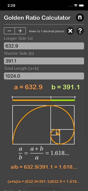 Golden Ratio Calculator Plus(圖5)-速報App