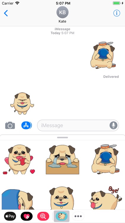 Fatty Pug Animated Stickers