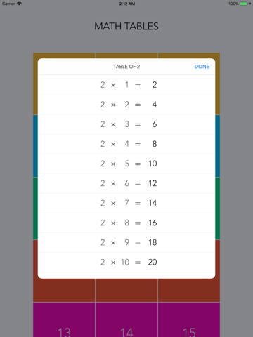 Math Tables for Kids & All screenshot 2