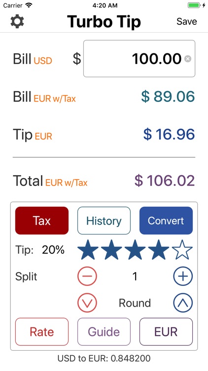 Turbo Tip Calculator