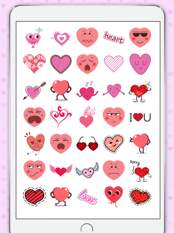updated lovely heart stickers iphone ipad app download 2022