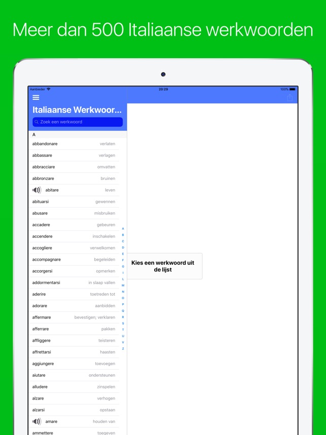 italiaanse werkwoorden (plus) in de app store