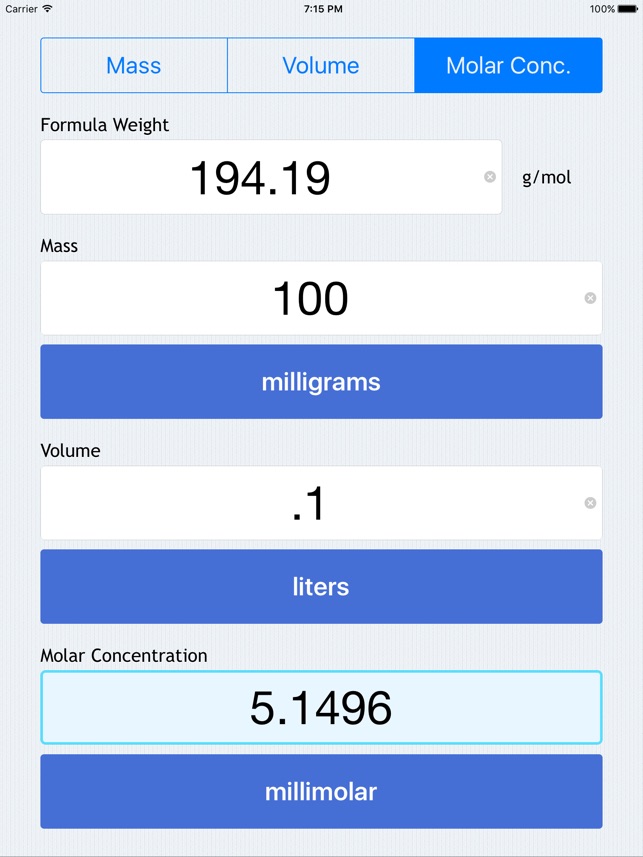 Molarity Calculator