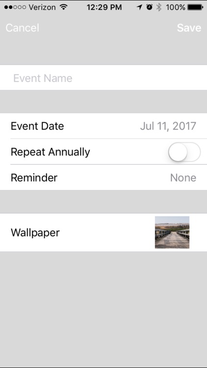 Event Ticker - Countdown to special days of life