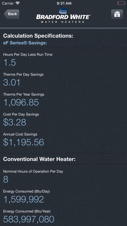 eF® Efficiency Calculator