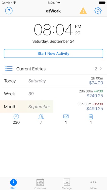atWork - Timesheet, Work Tracker & Time Clock screenshot-0