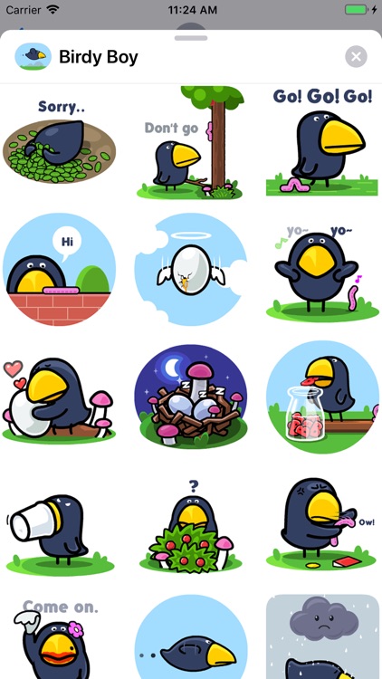 Birdy Boy Animated Stickers