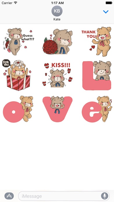 Cute Bears For Valentine Emoji screenshot 2