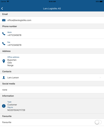Visma Contacts - náhled