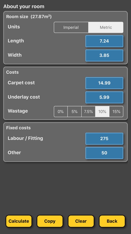 Carpet calculator / estimator