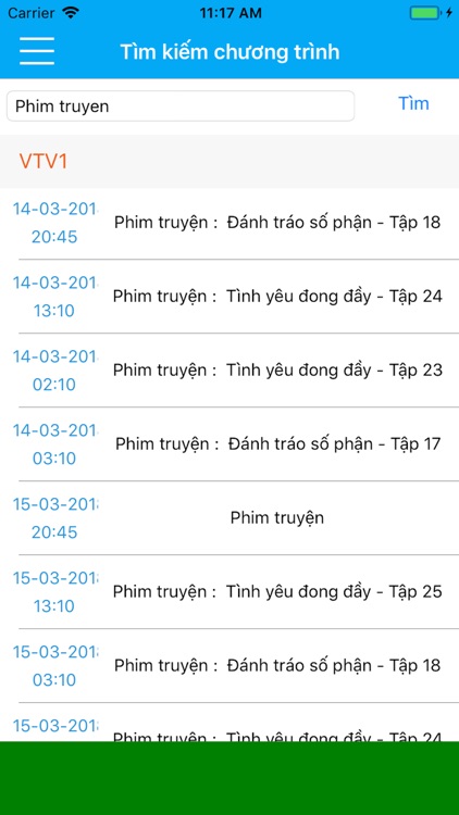 Lịch chiếu Tivi