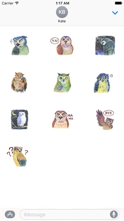 Watercolor Talking Owls Sticker