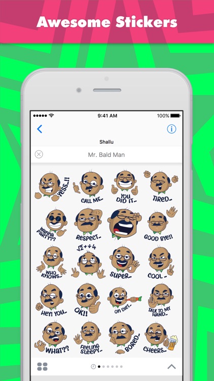 Mr. Bald Man stickers