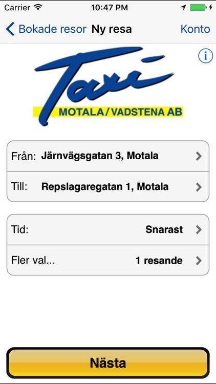 Taxi Motala Vadstena