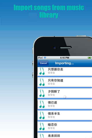 BlueMusic - "Open local music in other apps" - náhled