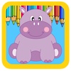 The First Paint Color Hippo Animal Games