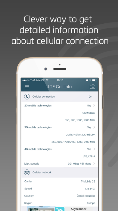 LTE Cell Info: Network Status Screenshot 1