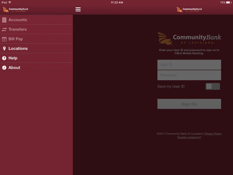 CBLA Mobile Banking for iPad