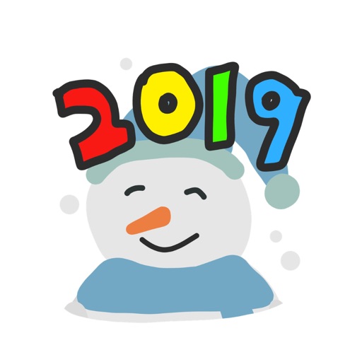 New Year 2019 Snowman