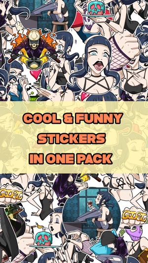 Funky Girl Halloween Stickers(圖1)-速報App