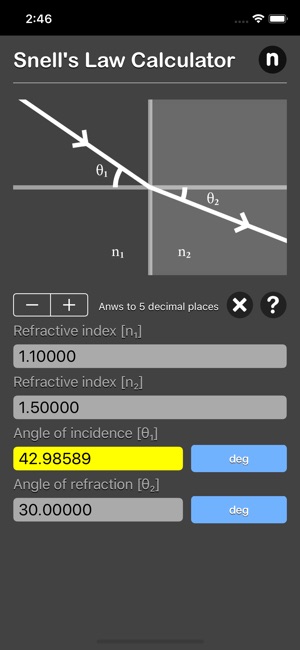 Snell Law Calculator(圖5)-速報App