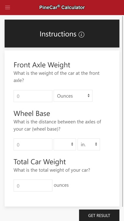 PineCar Calculator